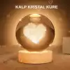 Kalpli Işıklı Cam Küre Ahşap Standlı Dekoratif Gece Lambası