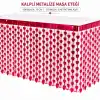 Kalpli Metalize Masa Eteği Kırmızı 75x300 cm
