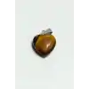 Kaplangözü Kalpli Doğaltaş Kolye Ucu Küçük 1,5 cm