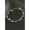 Kare Kristal Taşlı Çelik Bileklik