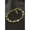 Kare Kristal Taşlı Çelik Bileklik