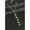 Kare Kristal Taşlı Y Kolye