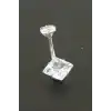 Kare Zirkon Taşlı Çelik Piercing 1 Adet