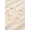 Karışık Lüks Zirkon Taşlı Çelik Yüzük 1 Adet