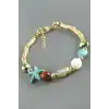 Karışık Turkuaz Taşlı Mineli Bileklik