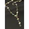 Kelebek Taşlı Çelik Y Kolye