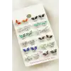 Kelebek Taşlı Minik Küpe