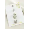 Kelebek Zirkon Taşlı Çelik Piercing 1 Adet