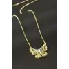 Kelebek Zirkon Taşlı Kolye