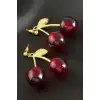 Kiraz Yeni Sezon Metal Küpe