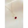 Kırmızı Gül Figürlü Kolye