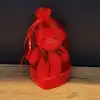 Kırmızı Hediyelik Kese İçinde Ayıcık
