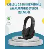 Kırmızı  Kulaklık Stereo Mikrofonlu Dayanıklı Örgü Kablolu