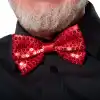 Kırmızı Payetli Pullu Papyon