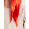 Kırmızı Renk Uzun Düz Parti Peruğu