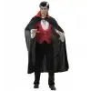 Kırmızı Yakalı Siyah Dracula Pelerin 120 cm