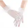 Kısa Boy Güpürlü Beyaz Puantiyeli Tül Eldiven