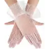 Kısa Boy Güpürlü Beyaz Puantiyeli Tül Eldiven Beyaz Renk