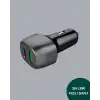 Kompakt Tasarımlı Type-C + USB Girişli Araç Şarj Başlığı