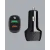 Kompakt Tasarımlı Type-C + USB Girişli Araç Şarj Başlığı