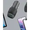 Kompakt Tasarımlı Type-C + USB Girişli Araç Şarj Başlığı