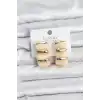 Krem Renk Pirinç Vintage Kadın Küpe