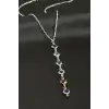Kristal Taşlı Çelik Kolye