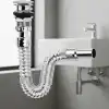 Krom Basmalı Sifon -Körüklü Sifon Bas Stoplu Lavabo Mutfak Sifonu-Paslanmaz