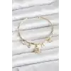 Kuğu Charmlı Gold Renk Kadın Bileklik