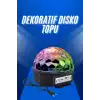 Küre Disko Topu Müzik Çalar Renkli Lazer Işıklı Bluetooth Disko Parti Işığı Kumandalı