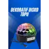 Küre Disko Topu Müzik Çalar Renkli Lazer Işıklı Bluetooth Disko Parti Işığı Kumandalı