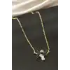 Kuş Zirkon Taşlı Çelik Kolye
