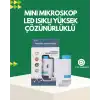 LED Aydınlatmalı 80–200 Kat Büyütmeli Cep Mikroskop