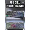 Led Işıklı Oyuncu Klavye Usb Girişli RGB Işıklı Q Klavye Mouse Hediyeli