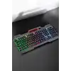 Led Işıklı Oyuncu Klavye Usb Girişli RGB Işıklı Q Klavye Mouse Hediyeli