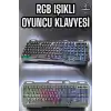Led Işıklı Oyuncu Klavye Usb Girişli RGB Işıklı Q Klavye Mouse Hediyeli