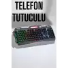 Led Işıklı Oyuncu Klavye Usb Girişli RGB Işıklı Q Klavye Mouse Hediyeli