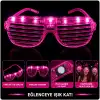 LED Işıklı Panjur Parti Gözlüğü Pembe Renk Shutter Gözlük