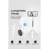 Led Işıklı Selfie Çubuğu Bluetooth Kumandalı Kablosuz Tripot Selfie Monopod Selfie Stick (Beyaz)