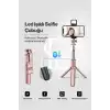 Led Işıklı Selfie Çubuğu Bluetooth Kumandalı Kablosuz Tripot Selfie Monopod Selfie Stick (Pembe)
