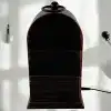 LED Işıklı Siyah Eskitme Şömine Saat