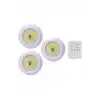 Led Lamba 3lü Uzaktan Kumandalı Yapışkanlı