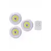 Led Lamba 3lü Uzaktan Kumandalı Yapışkanlı