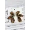 Lotus Model Haki Renk Tüllü Kadın Küpe