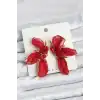 Lotus Model Kırmızı Renk Tüllü Kadın Küpe