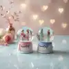 Love Story Mini Kar Küresi - Işıklı - 7x4 cm - Pilli Romantik Hediye