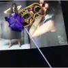 Lüks Taşlı Saplı Balo Maskesi Mor Renk