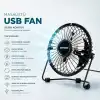 Masaüstü Mini USB Fan - Metal Gövdeli - Ultra Sessiz