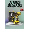 Matkap Seti 24 Parça Çift Bataryalı Darbeli Led Işıklı Vidalama