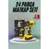 Matkap Seti 24 Parça Çift Bataryalı Darbeli Led Işıklı Vidalama